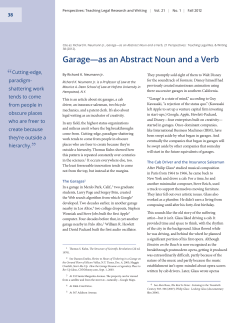 Garage&mdash;as an Abstract Noun and a Verb