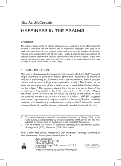 HAPPINESS IN THE PSALMS
