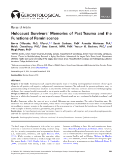 Holocaust Survivors` Memories of Past Trauma