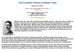 The Complete Patents of Nikola Tesla