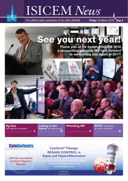 ISICEM News - International Symposium on Intensive Care and