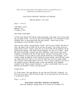 halcyonia monthly meeting of friends