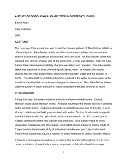 A STUDY OF DISSOLVING ALKA-SELTZER IN