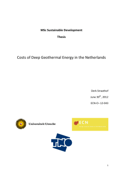 Costs of Deep Geothermal Energy in the Netherlands