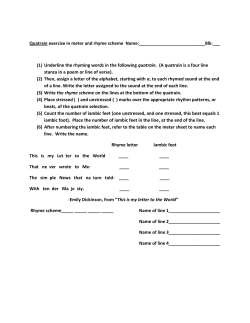 Poetry-Quatrain exercise in meter and rhyme
