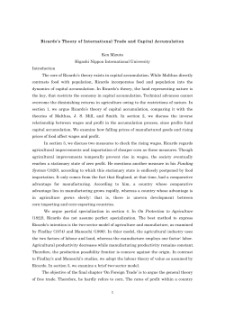 1 Ricardo`s Theory of International Trade and Capital Accumulation