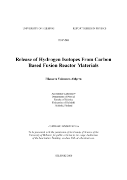 Release of Hydrogen Isotopes From Carbon Based Fusion Reactor