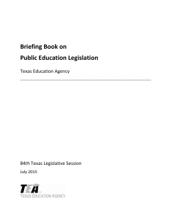 Briefing Book - Texas Education Agency