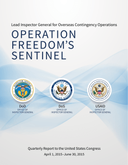 operation freedom`s sentinel - State OIG