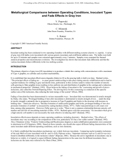 Metallurgical Comparisons between Operating Conditions, Inoculant