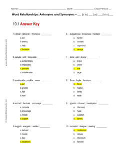 10.1 Answer Key - Student Handouts