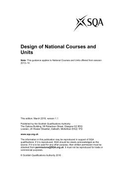 Design of National Courses and Units