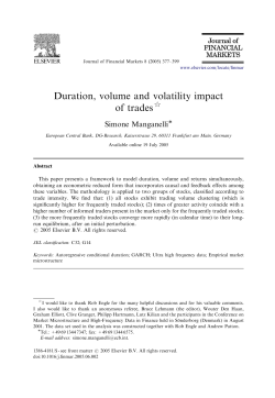 Duration, volume and volatility impact of trades