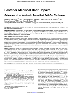 Posterior Meniscal Root Repairs