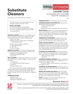Substitute Cleaners - Nebraska Extension in Lancaster County