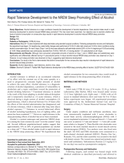 Rapid Tolerance Development to the NREM Sleep Promoting Effect