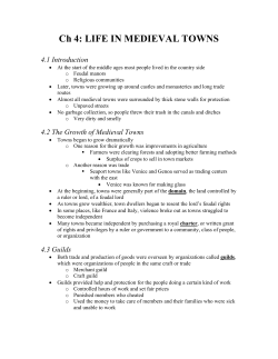 Ch 4: LIFE IN MEDIEVAL TOWNS