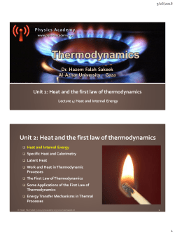 Heat and the first law of thermodynamics