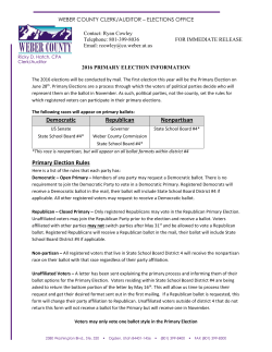Democratic Republican Nonpartisan Primary Election