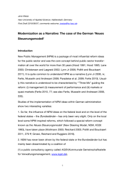 Modernization as a Narrative: The case of the German `Neues