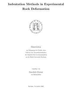 Indentation methods in experimental rock deformation