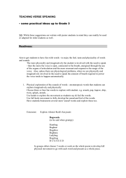 TEACHING VERSE SPEAKING
