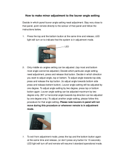 How to make minor adjustment to the louver angle setting