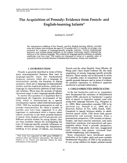 The Acquisition of Prosody: Evidence from French