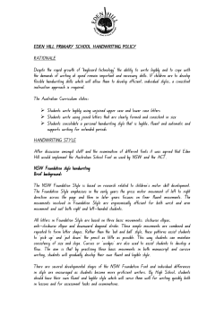 Handwriting Policy - Eden Hill Primary School