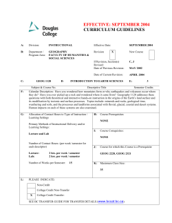 Lecture and Lab - Douglas College