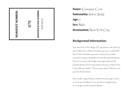 Name: Guiseppe Corsi Nationality: Italian (Italy) Age: 6 Sex: Male