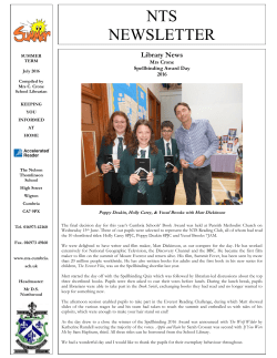 nts newsletter - The Nelson Thomlinson School