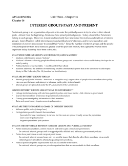 interest groups past and present