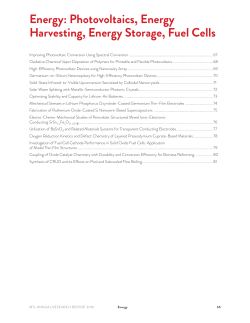Energy: Photovoltaics, Energy Harvesting, Energy Storage, Fuel Cells