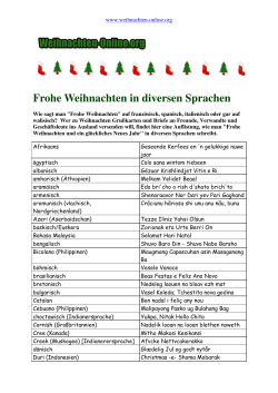 Frohe Weihnachten in diversen Sprachen - Weihnachten