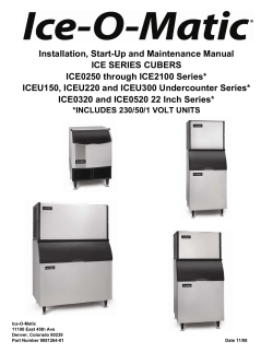 Installation, Start-Up and Maintenance Manual ICE SERIES
