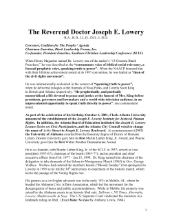 The Reverend Doctor Joseph E. Lowery