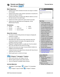 Domain and Range 2 - TI Education