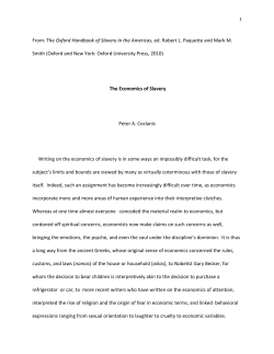The Economics of Slavery by Peter A. Coclanis