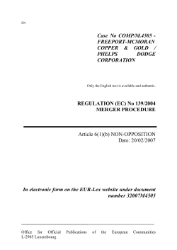Case No COMP/M.4505 - European Commission