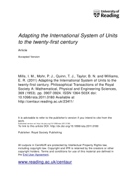 Adapting the International System of Units to the twenty