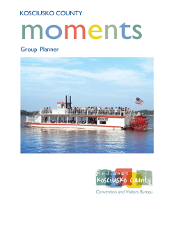 KOSCIUSKO COUNTY Group Planner - Kosciusko County Visitor`s