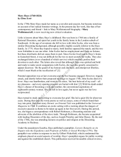 Mary Hays - Chawton House Library