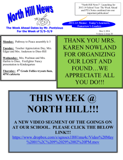 this week @ north hill!!! - Rochester Community Schools