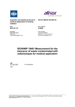 ISO/NWIP 19461 Measurement for the clearance of waste
