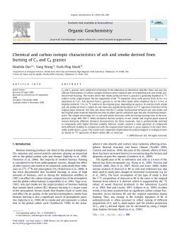 Chemical and carbon isotopic characteristics of ash and smoke