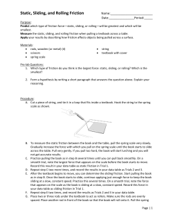 Static, Sliding, and Rolling Friction