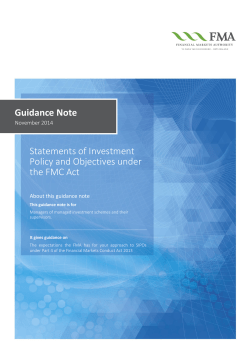Guidance Note Statements of Investment Policy and