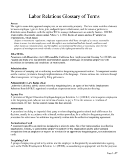 Labor Relations Glossary of Terms