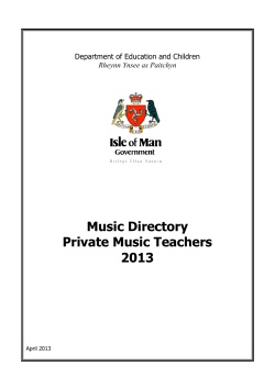 Directory - Private Music Teachers April 2013